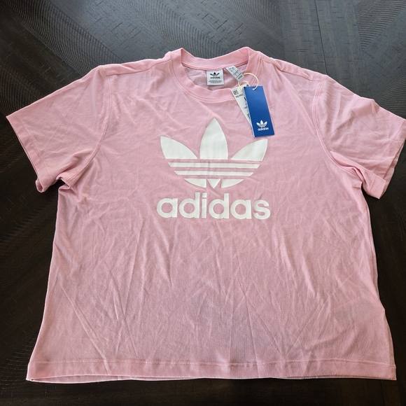 adidas Tops - Adidas Originals Women's Trefoil Boxy T-Shirt True Pink Large Activewear Sports